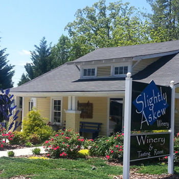 Image of Slightly Askew Winery, one of the potential stops on Classic Winery Tours Yadkin Valley Winery Shuttle